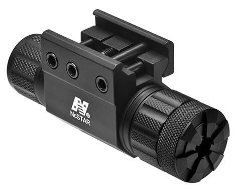 NcStar pressure pad green laser black anodized aluminum housing close-up