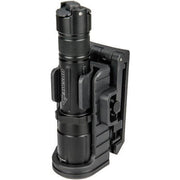"Opsmen Adjustable Tactical Flashlight Speed Holster, Black - High-strength polymer holster with 360-degree rotation, firm belt clip for quick deployment, and compatibility with Opsmen FAST 501 and 501A tactical flashlights. Ideal for law enforcement, military personnel, and outdoor enthusiasts.