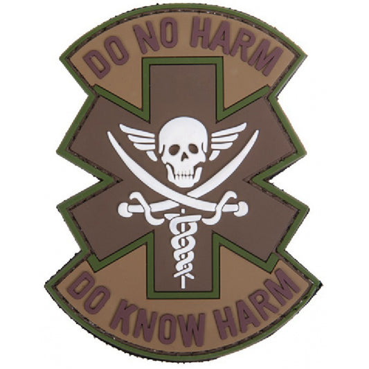 "DO NOT HARM" PVC Patch, Tan & Black