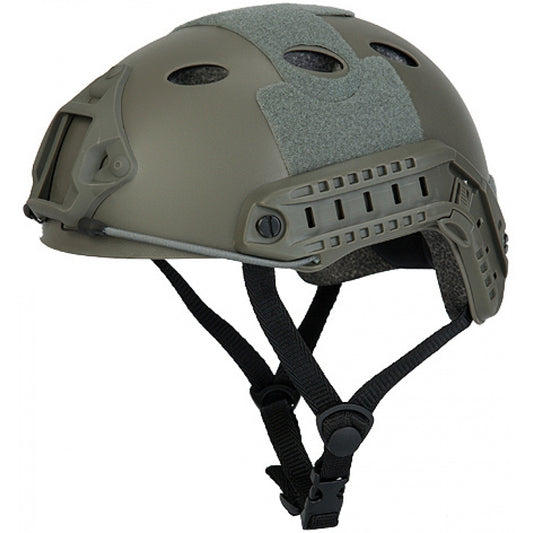 Foliage Green Lancer Tactical PJ Helmet with NVG mount and adjustable fit for airsoft