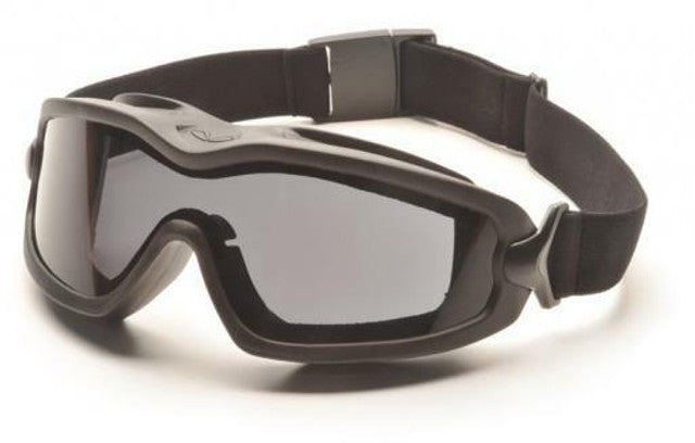 Pyramex V2G Plus safety goggles with gray lens and full seal design for superior eye protection.