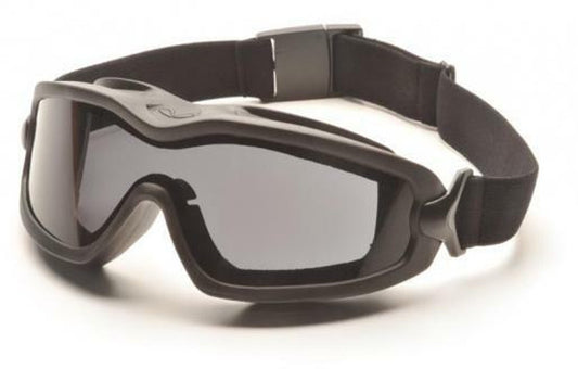 Pyramex V2G Plus safety goggles with gray lens and full seal design for superior eye protection.