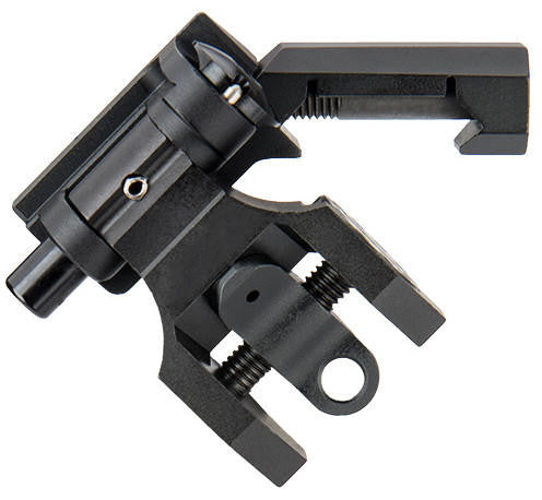 Airsoft canted flip up front sight black aluminum Weaver Picatinny rail accessory