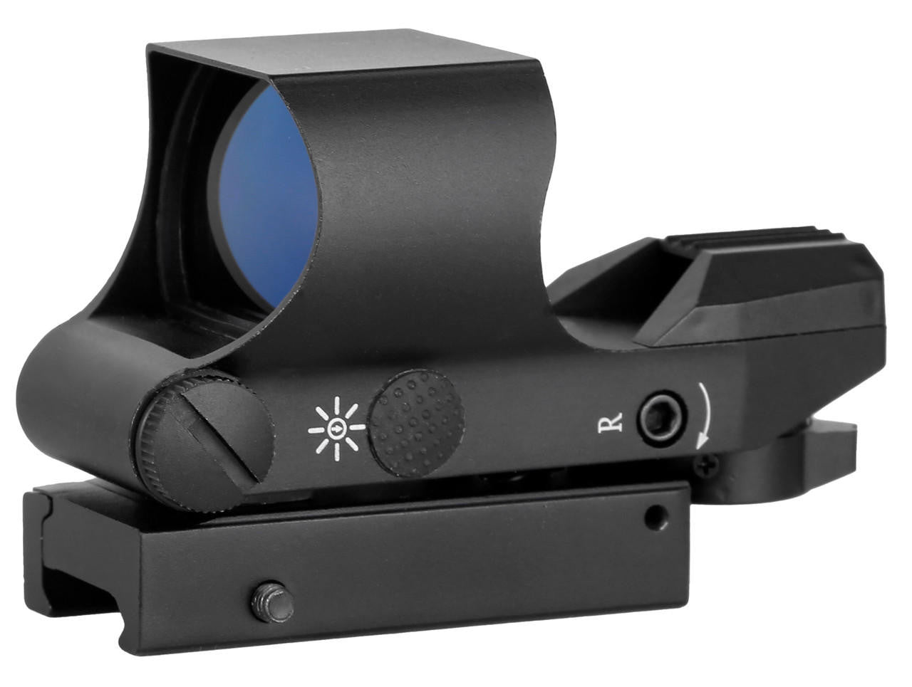 Raptors Airsoft QuadReticle Red Dot Sight – Red/Green Multi-Reticle, Black