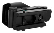 Raptors Airsoft Quad Reticle Red Dot Sight – Red/Green Multi-Reticle, Black left side view showing the bottom railing