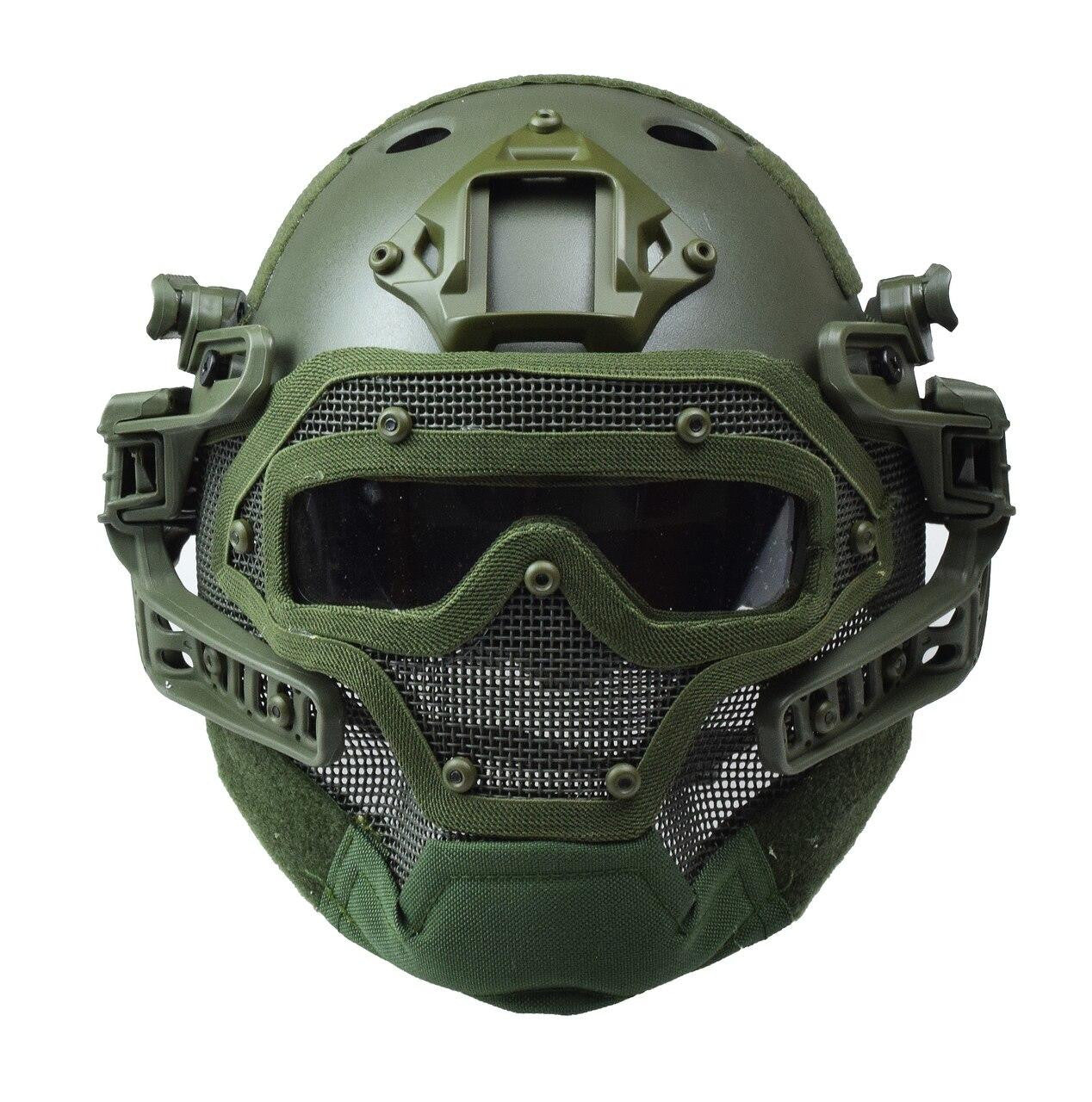 RTQ G4 System PJ Helmet with Full Face Mask – OD Green Tactical Gear