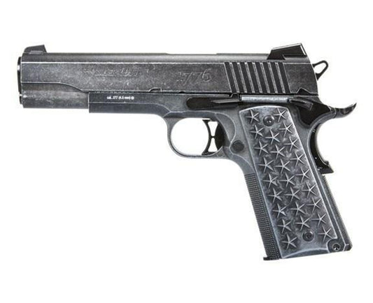 SIG AIR 1911 We The People CO2 blowback air pistol with patriotic engravings and distressed metal finish

