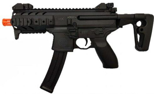 SIG SAUER SIG1 MPX Spring Airsoft Rifle with mock suppressor attached
