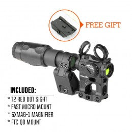 AIM T2R RED DOT SIGHT & 6XMAG-1 6X MAGNIFIER 2.26" COMBO BY SPECPRECISION