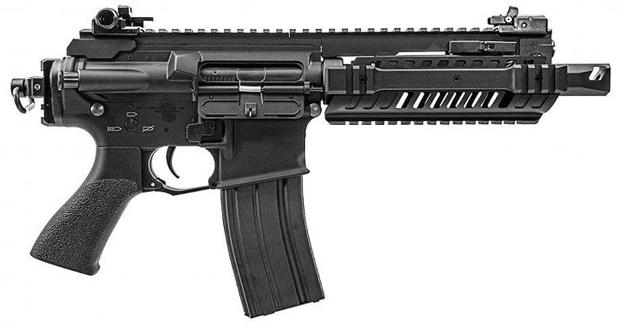 Tokyo Marui M4 Patriot Plus AEG Airsoft Gun right-side profile view, showing receiver, magazine, trigger, pistol handle, and muzzle 