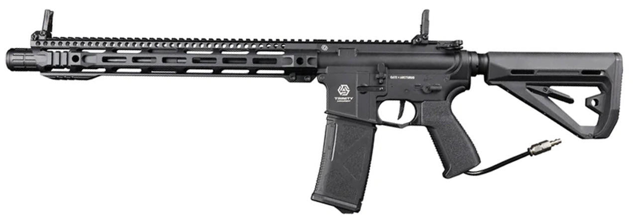 Arcturus Trinity Armament Alpha Rifle 15.3 inch HPA Airsoft Rifle with GATE Titan II and Pulsar D in black finish