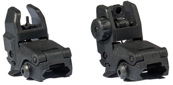 UK Arms AMA Gen 1 backup sight set black ABS polymer for 20mm Picatinny rail