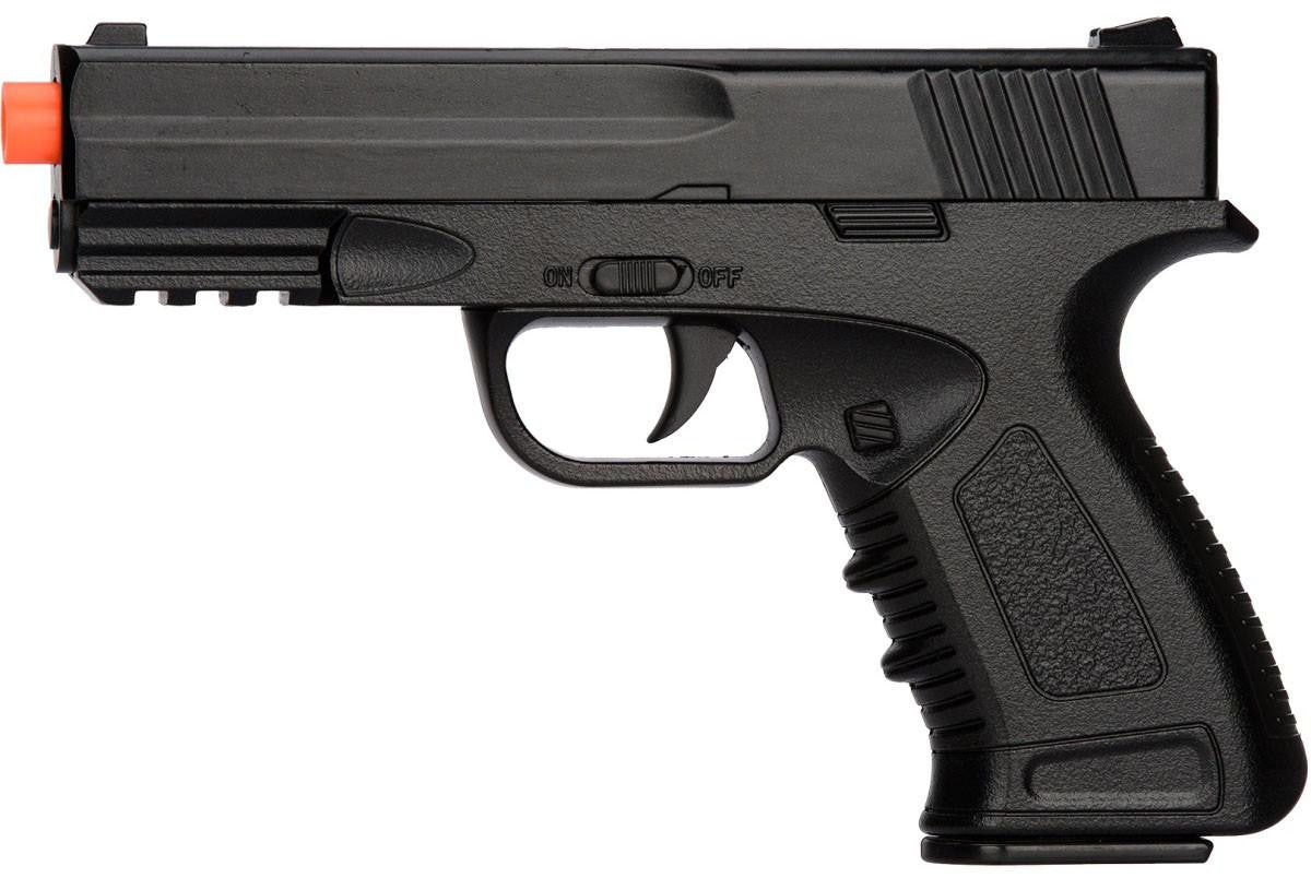 UK Arms Compact Metal Training Spring Airsoft Pistol, Black