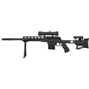 UK Arms P1402 spring-powered airsoft sniper rifle with mock suppressor and top rail