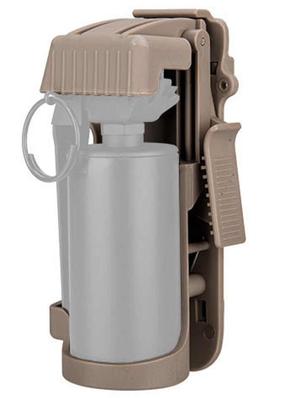 UK Arms QR Flash Bang Holster: MOLLE-Compatible Quick Release Design in DE Color