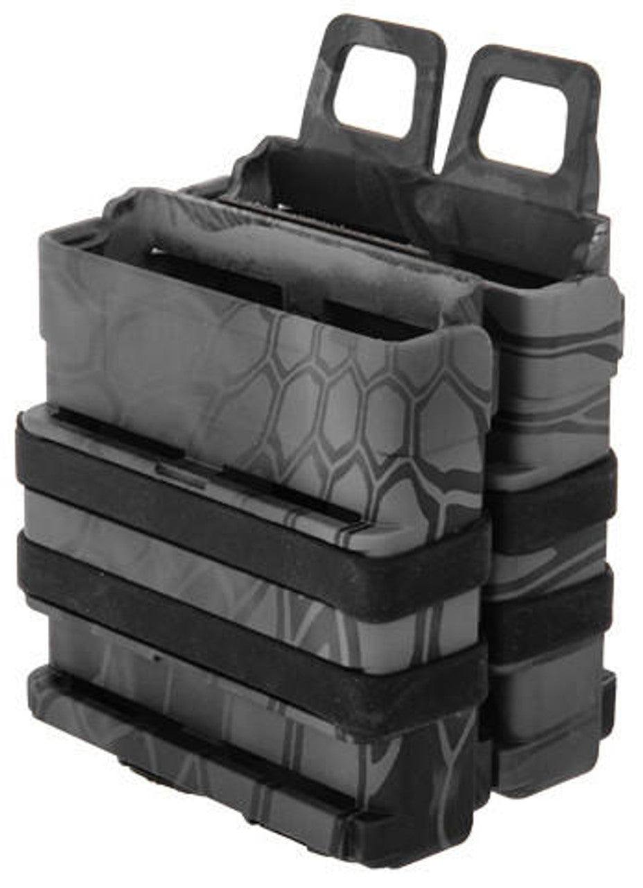 "UK Arms Quickmag 'Heavy' DBL 7.62 Nato Mag Pouch in TYP, featuring a durable polymer double pouch design, secure retention for M14, G3, and SR-25 7.62mm magazines, and MOLLE compatibility