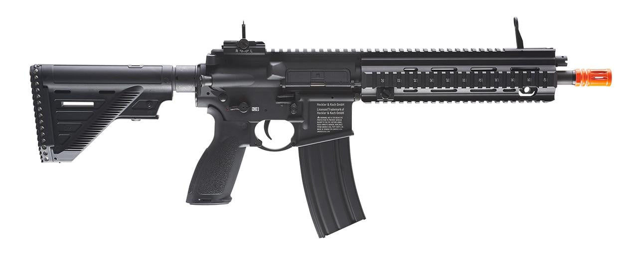 Front view of UMAREX H&K 416A5 AEG Rifle with quad Picatinny rails and metal body
