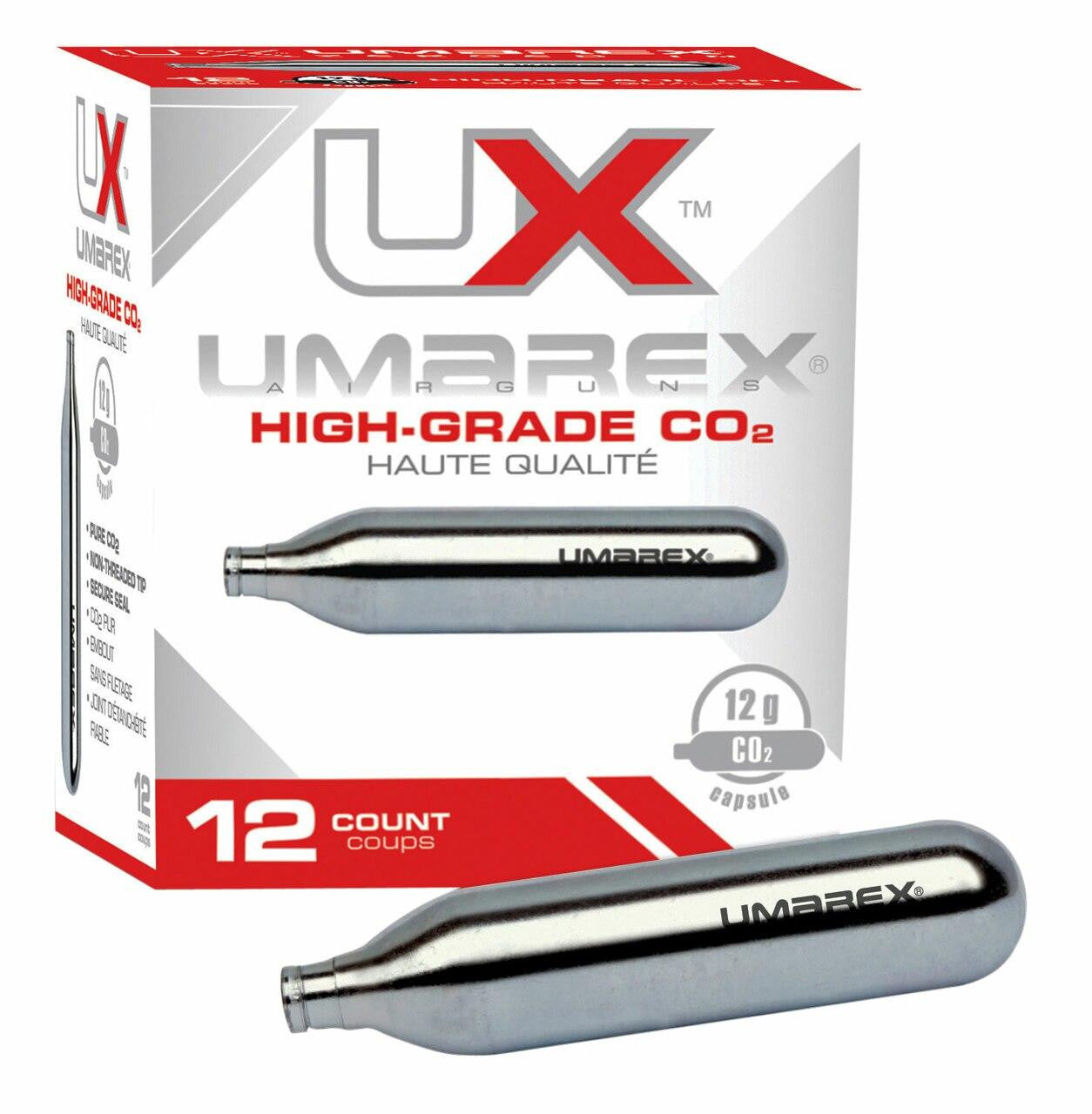 Umarex High Grade 12G CO2 Cartridges, 12 Pack