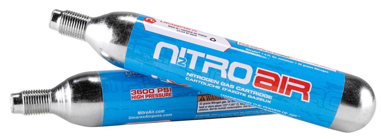 Umarex NitroAir N2 Cartridges (2 Pack) – UX-2211382 | High-Pressure 32 g Nitrogen Power for N2 Airguns
