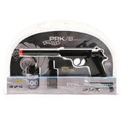 Walther PPK/S spring airsoft pistol with suppressor, magazine, and BBs from operative kit
