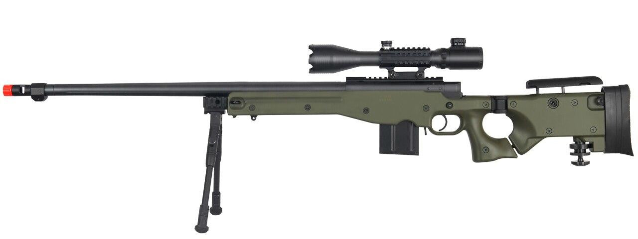 Well MB4403 L96 Bolt Action Airsoft Sniper Rifle w/ Scope & Bipod, Black