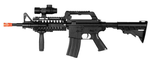 Front view of Well MR-733 Spring Airsoft Rifle in black