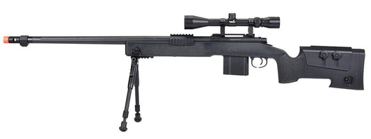 
WellFire MB4416 M40A3 Bolt Action Airsoft Sniper Rifle w/ Scope & Bipod