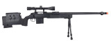 WellFire MB4416 M40A3 Bolt Action Airsoft Sniper Rifle w/ Scope & Bipod, Black