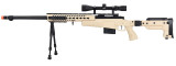 
WellFire MB4418-3 Bolt Action Airsoft Sniper Rifle w/ Scope & Bipod Tan Color