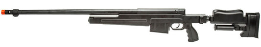 WellFire MBG86B Gas Bolt Action Airsoft Sniper Rifle in black with tactical polymer stock