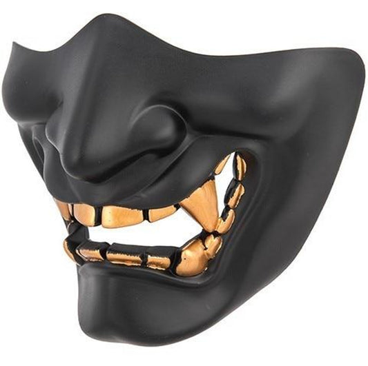 Yokai Ogre padded lower face mask in black with durable polymer construction and ventilation