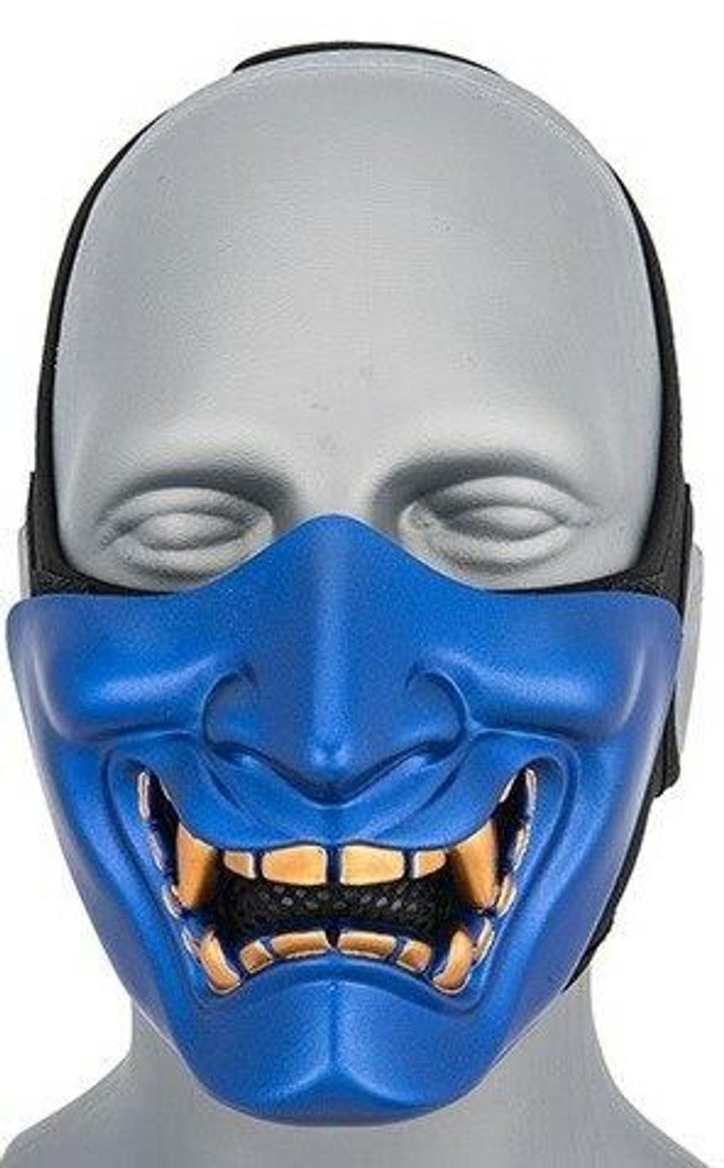 Yokai Ogre Polymer Face Mask – Durable Airsoft Protection with Padded Comfort, Blue Design